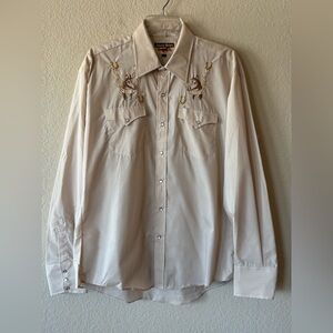 Vintage Men's Western Shirt Authentic Western Wear Size‎ 16/16.5